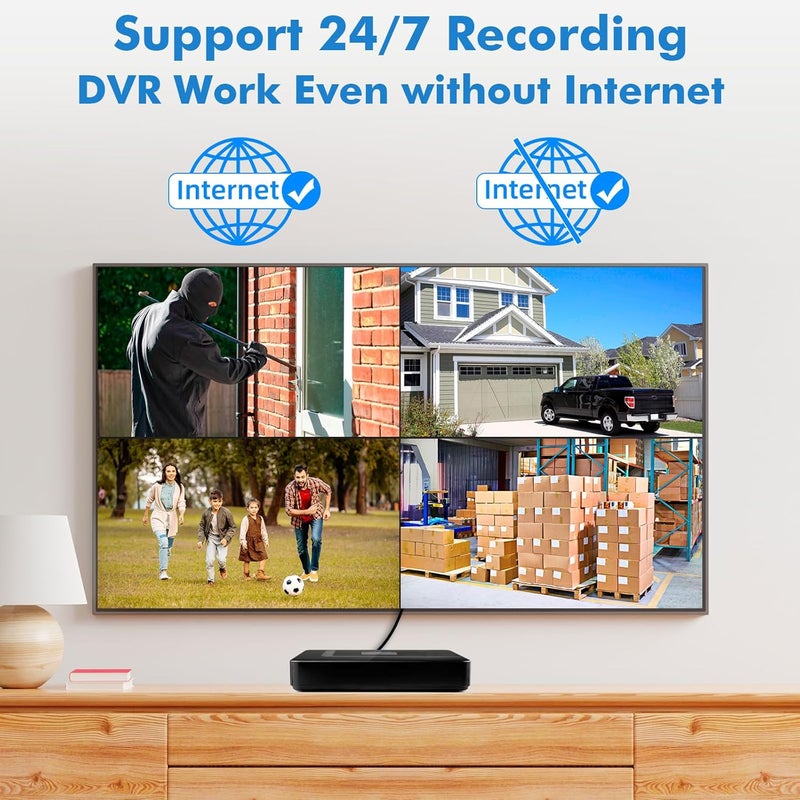 Fuers 8CH Security DVR Recorder for Home Security Camera System, Only Work with 2MP/3MP/4MP/5MP HD Analog Cameras, 24/7 Recording to Pre-Installed 2TB Hard Drive, Mobile APP & PC Remote - Image 4